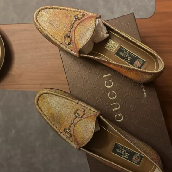 Gucci Gold/Pink Women's Loafers - Picture 5 of 7